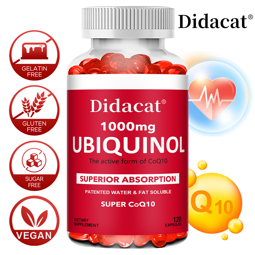 Coq10 Ubiquinol Softgel - Ubiquinol CoQ10 em Cápsulas Vegetais 1000mg,