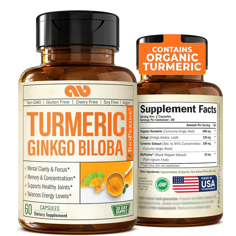Turmeric Curcumin Capsule - Suplemento de curcumina de cúrcuma orgânica