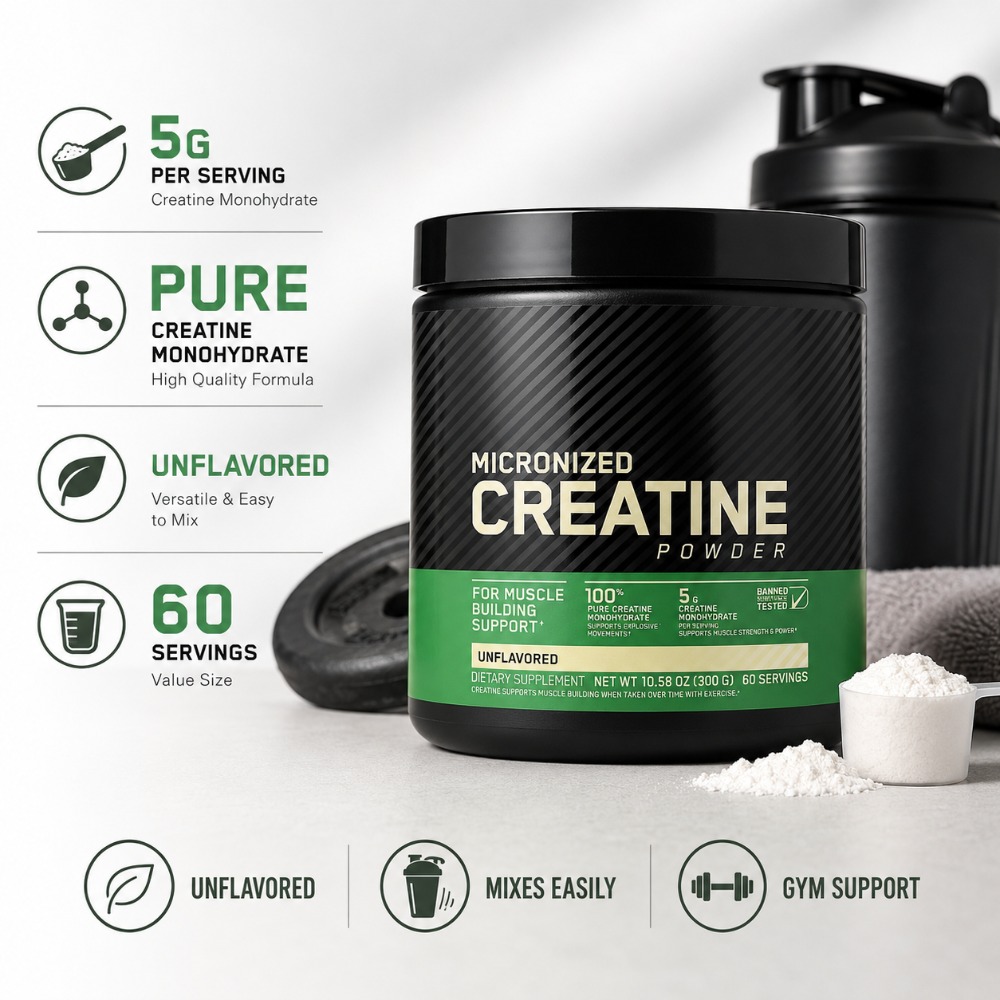 Nutrition Of Fitness - Creatina Monohidratada em Pó 300g: Suporte