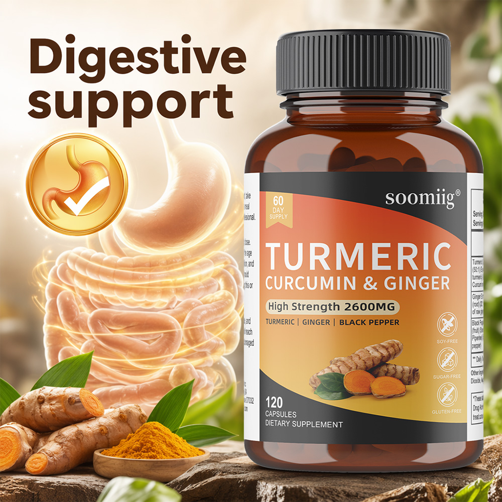 Turmeric Curcumin Capsule - Cápsulas de Cúrcuma, Gengibre e Pimenta