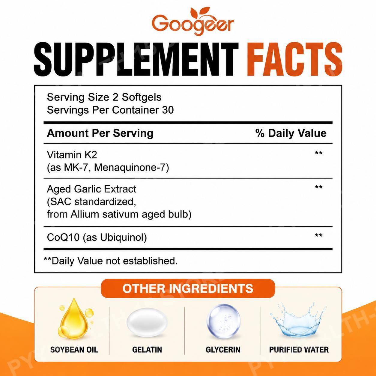 Googeer Aged Odorless Garlic S - Coq10 Ubiquinol Softgel avaliação e preço